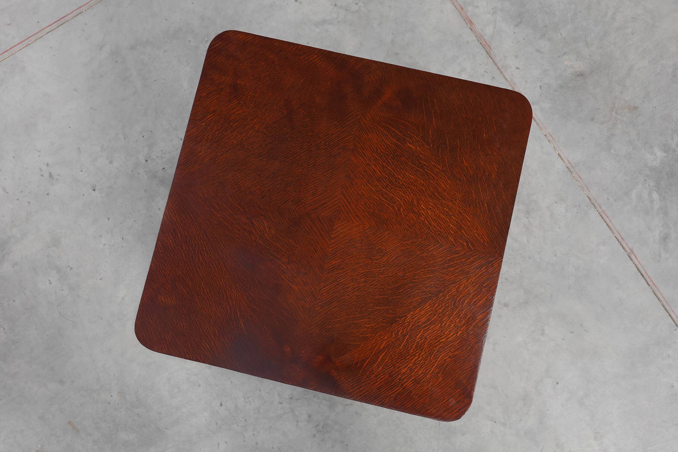 Art Deco square side table in oak veneer, France ca. 1925