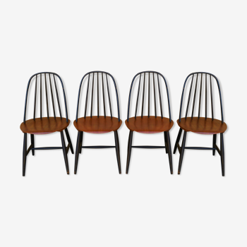 Série de 4 chaises scandinaves par Sven Erik Fryklund pour Hagafors Stolfabrik