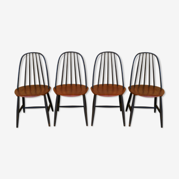 Set of 4 chairs Scandinavian by Sven Erik Fryklund for Hagafors Stolfabrik
