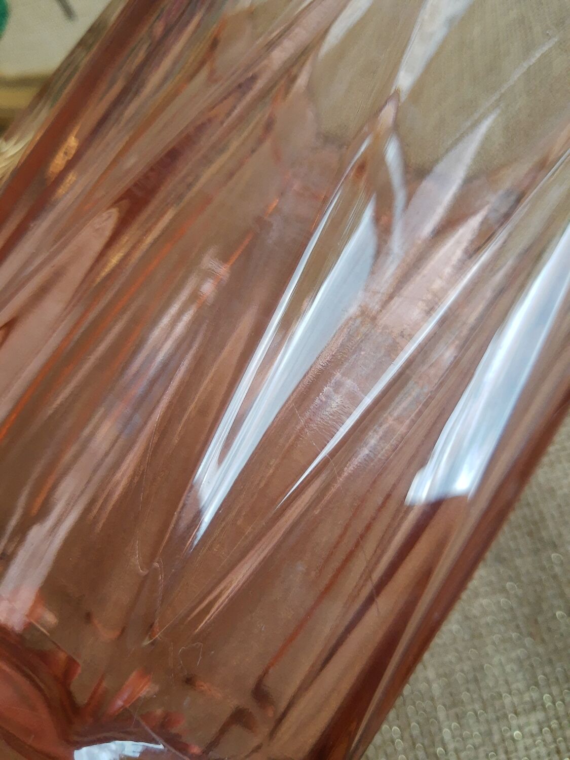 Vintage rosaline pink glass vase
