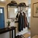 Art Deco coat rack in hammered wrought iron, 1950s.