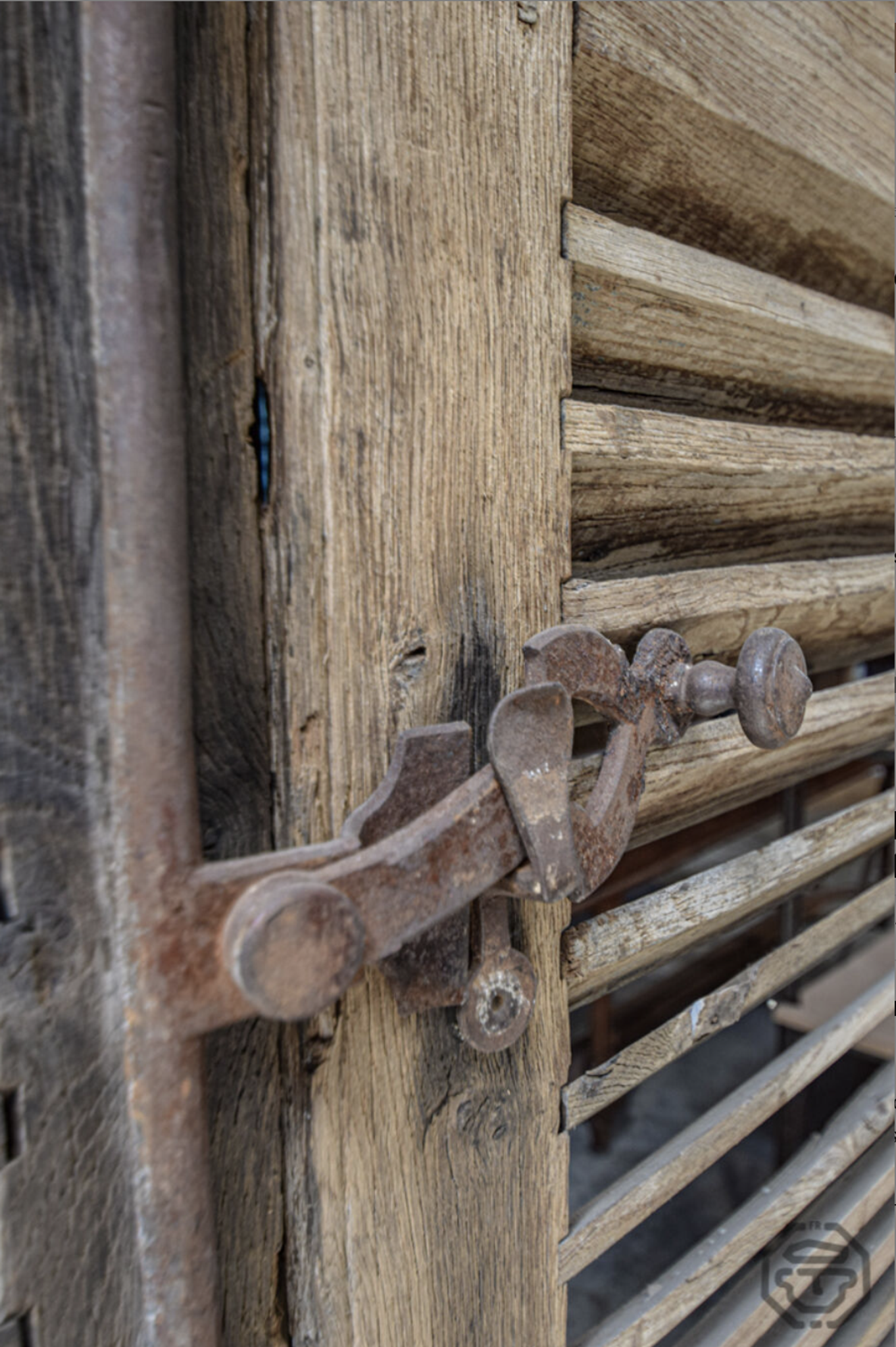 Old pair of wooden shutters, 19th century château