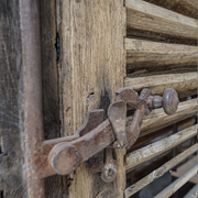 Old pair of wooden shutters, 19th century château