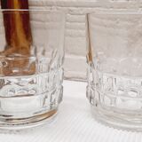 Pair of whisky glasses chiseled glass