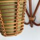 Unique wall lamp in bamboo and fabric, Lantern Design/One, Italy, 1960s