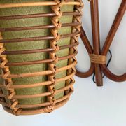 Unique wall lamp in bamboo and fabric, Lantern Design/One, Italy, 1960s