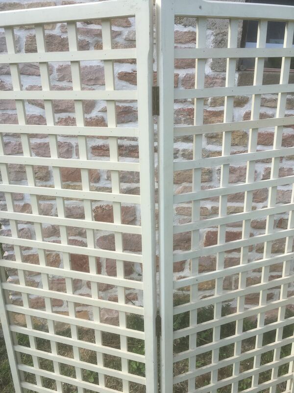 Paravent claustra blanc cassé