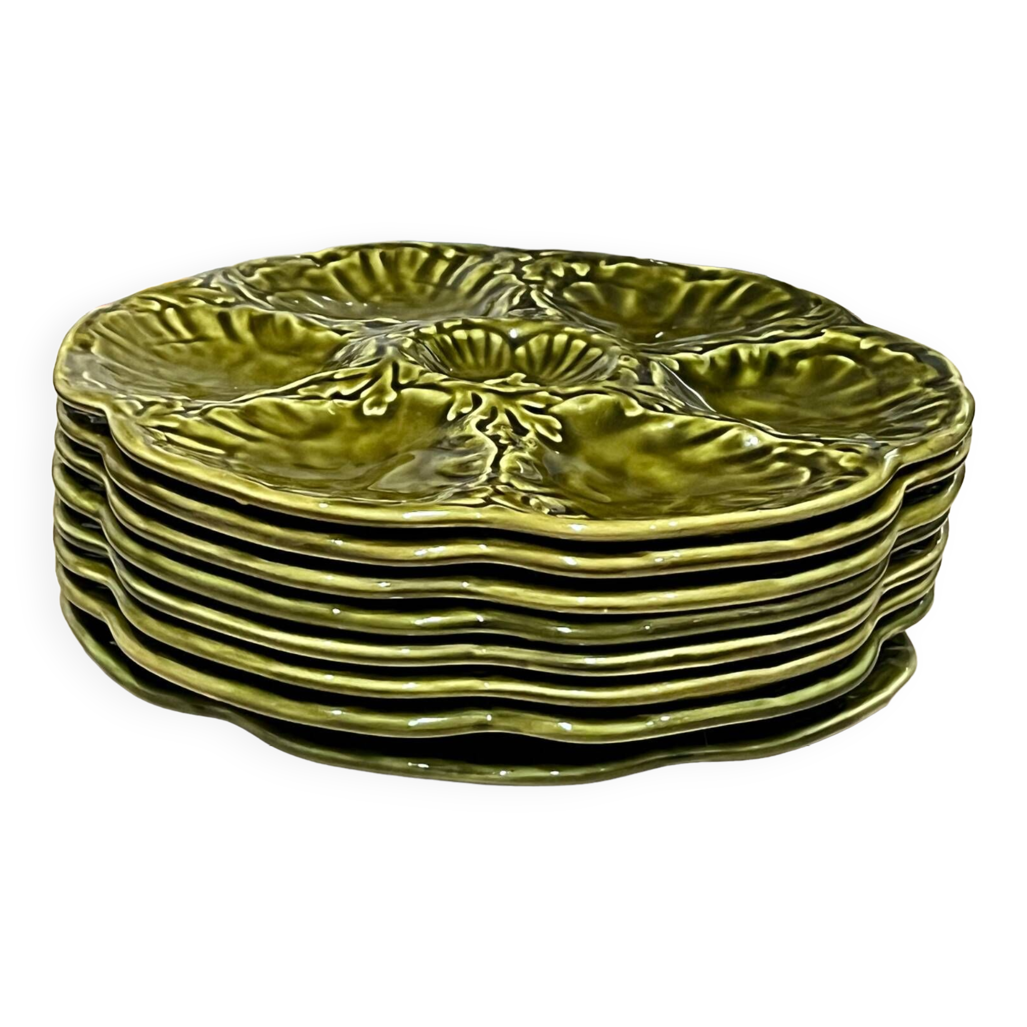 8 assiettes à huîtres Gien