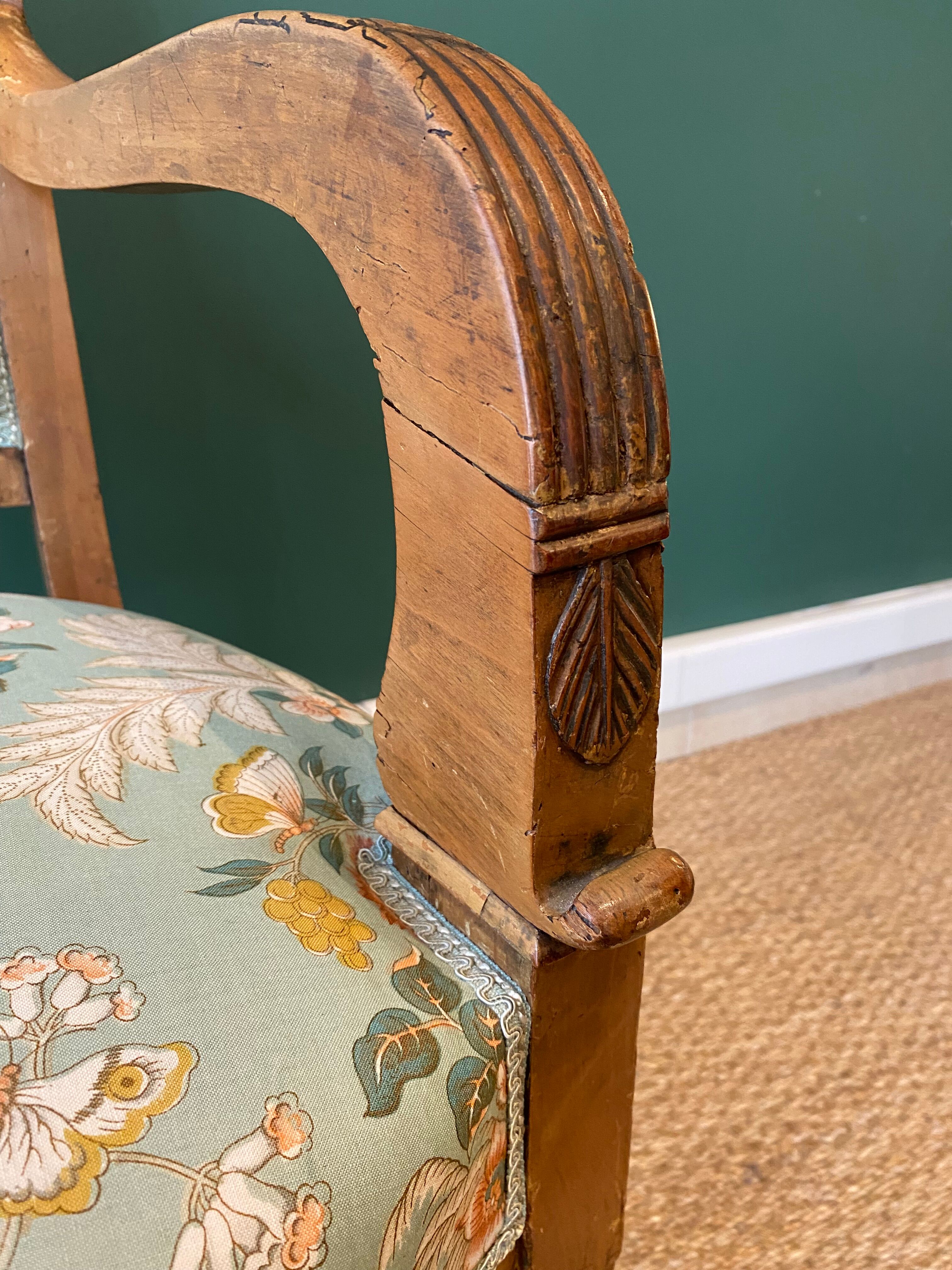 Suite of three antique armchairs