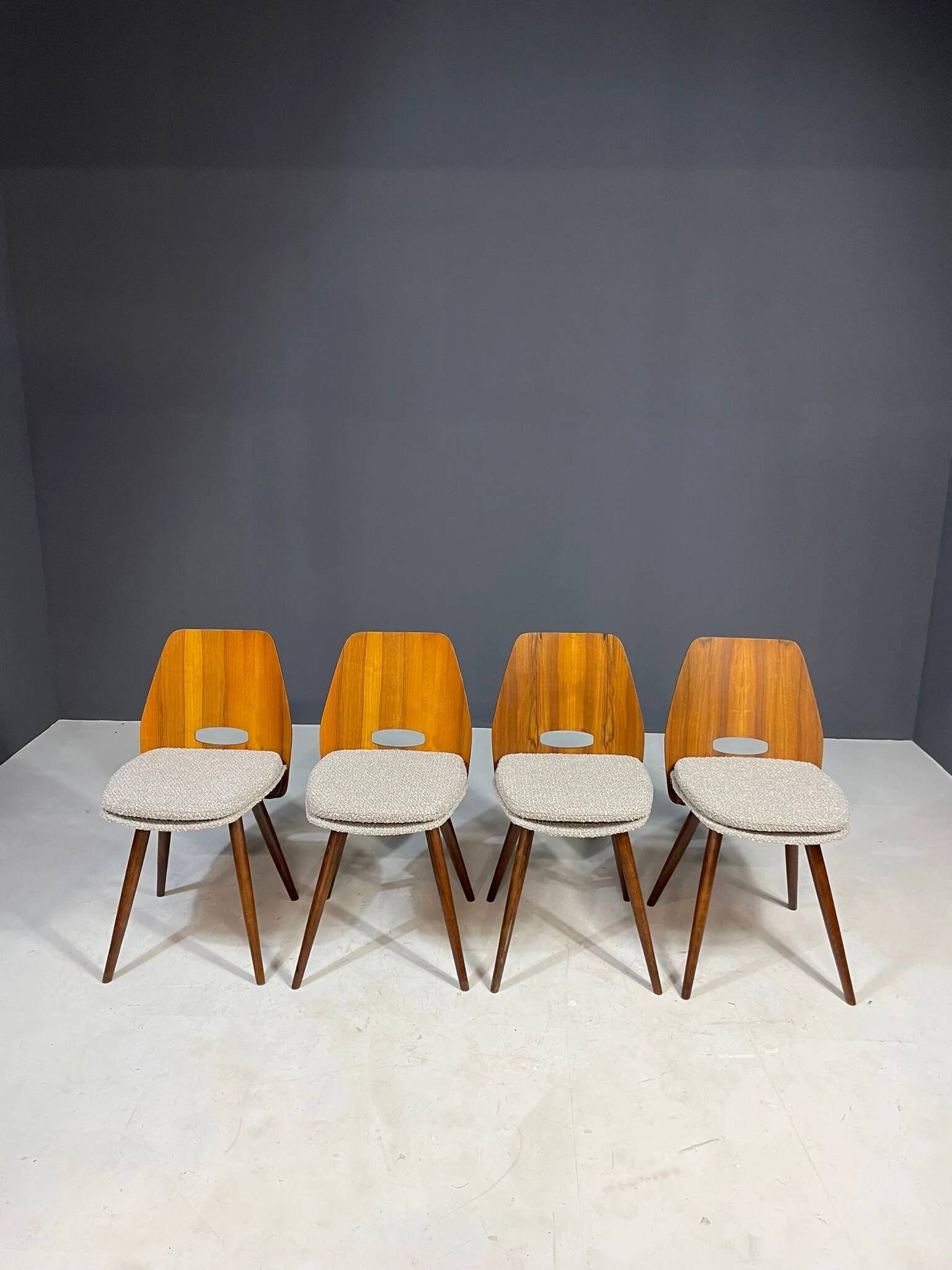 Set of four Tatra dining chairs, Czechoslovakia, 1960s