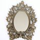 Vintage Brass Mirror Candle Holder Rococo Baroque Italy 1960s