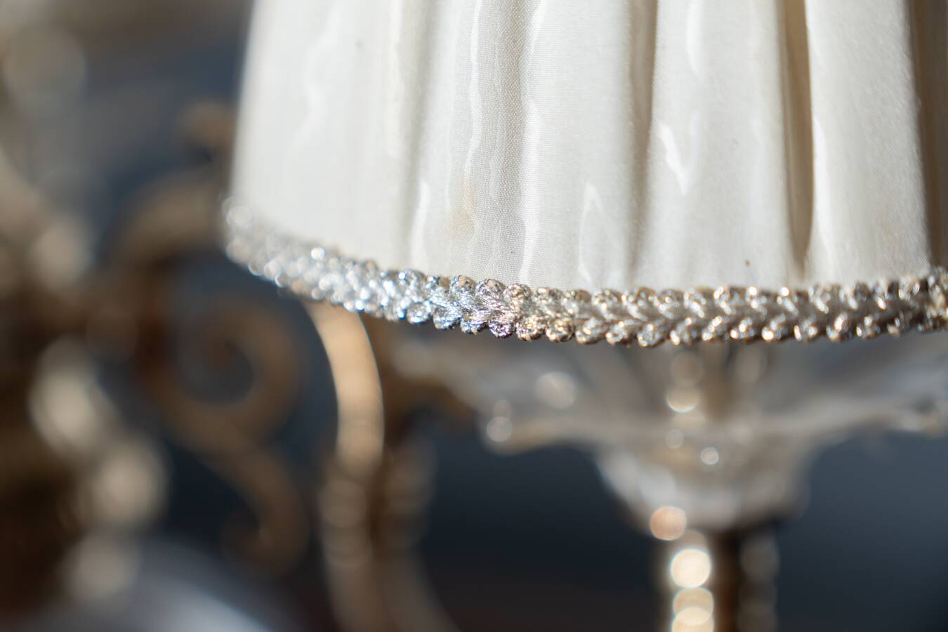 Delta Quattro 5-Light Crystal Table Lamp – Silver Finish