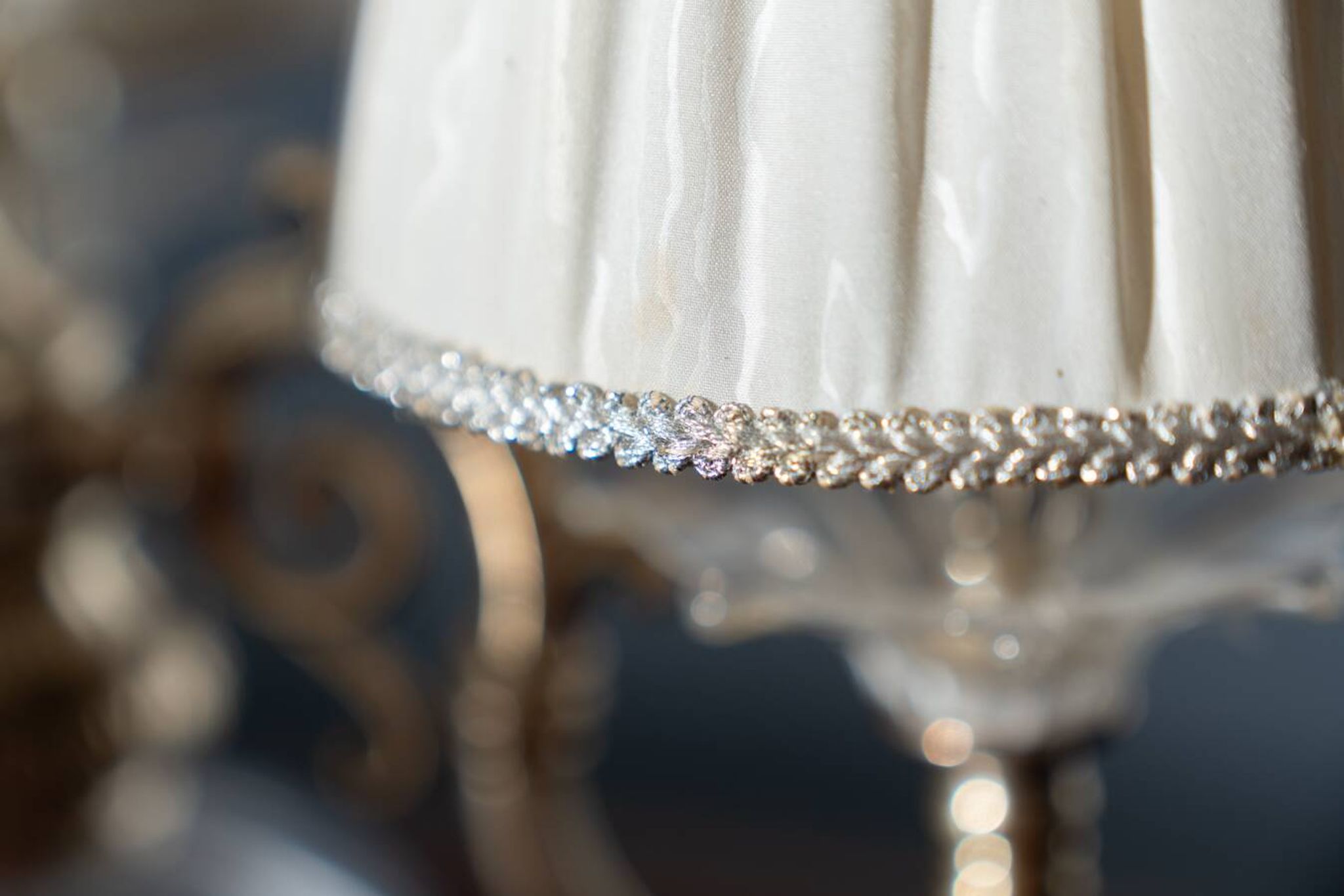 Delta Quattro 5-Light Crystal Table Lamp – Silver Finish