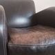 Vintage club armchair in dark brown leather – 1980s-1990s style