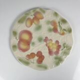 Cake or serving dish barbotine Salins, fruit pattern
