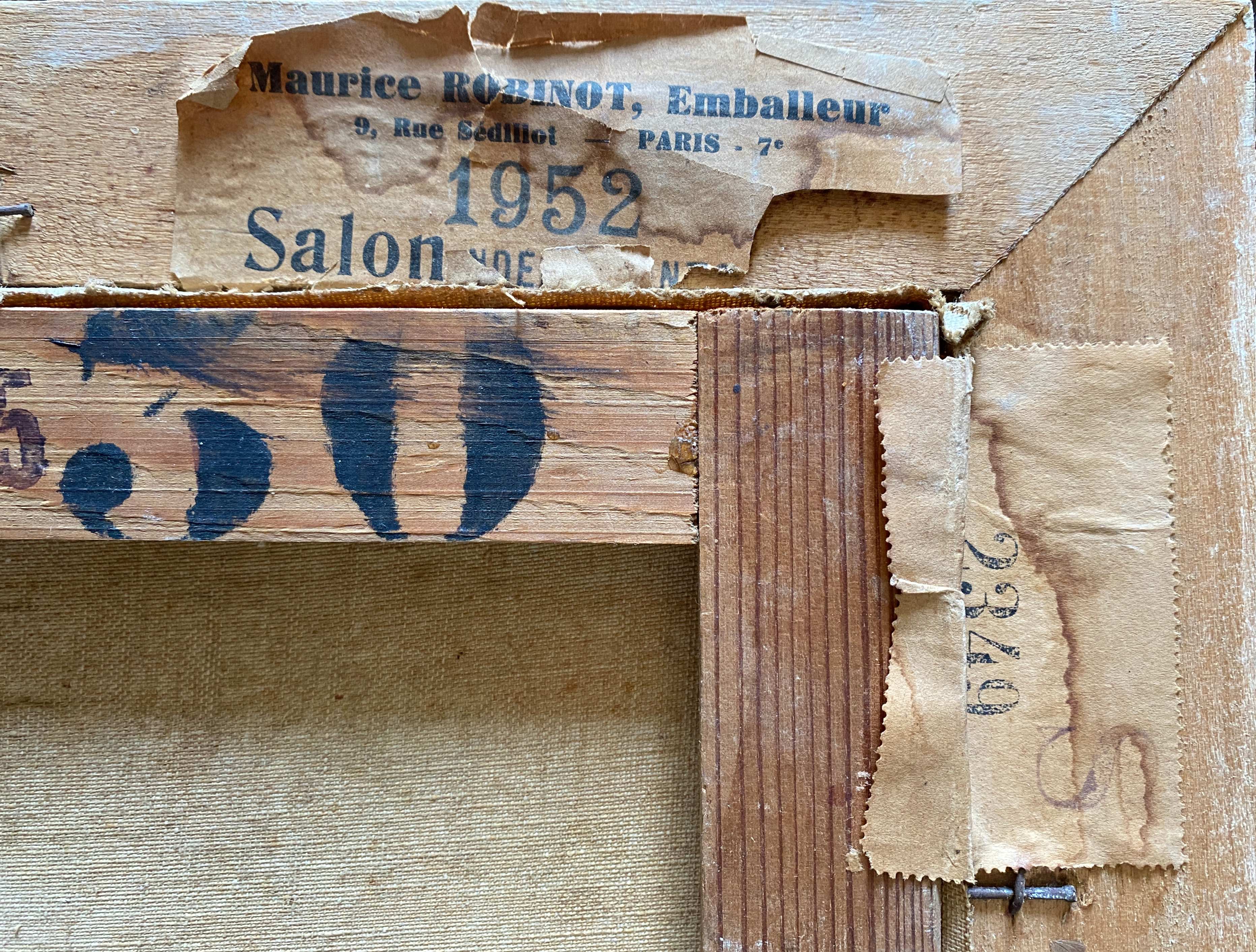 Painting "Mountain landscape" signed Sampic, artist of the Yonne 1952