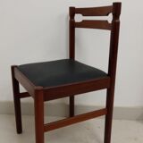 Lot of 4 chairs wood and skai