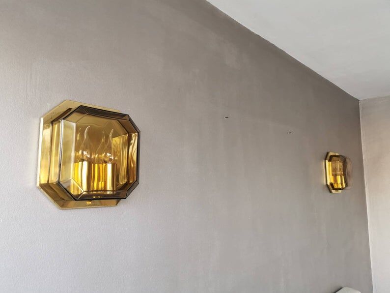 Set of 2 geometric wall appliques Glash-tte Limburg