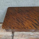 Superb english flat center desk napoleon iii style in mahogany circa 1880