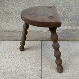 Turned wood tripod stool