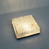 Vintage ice glass flush mount light by ERCO