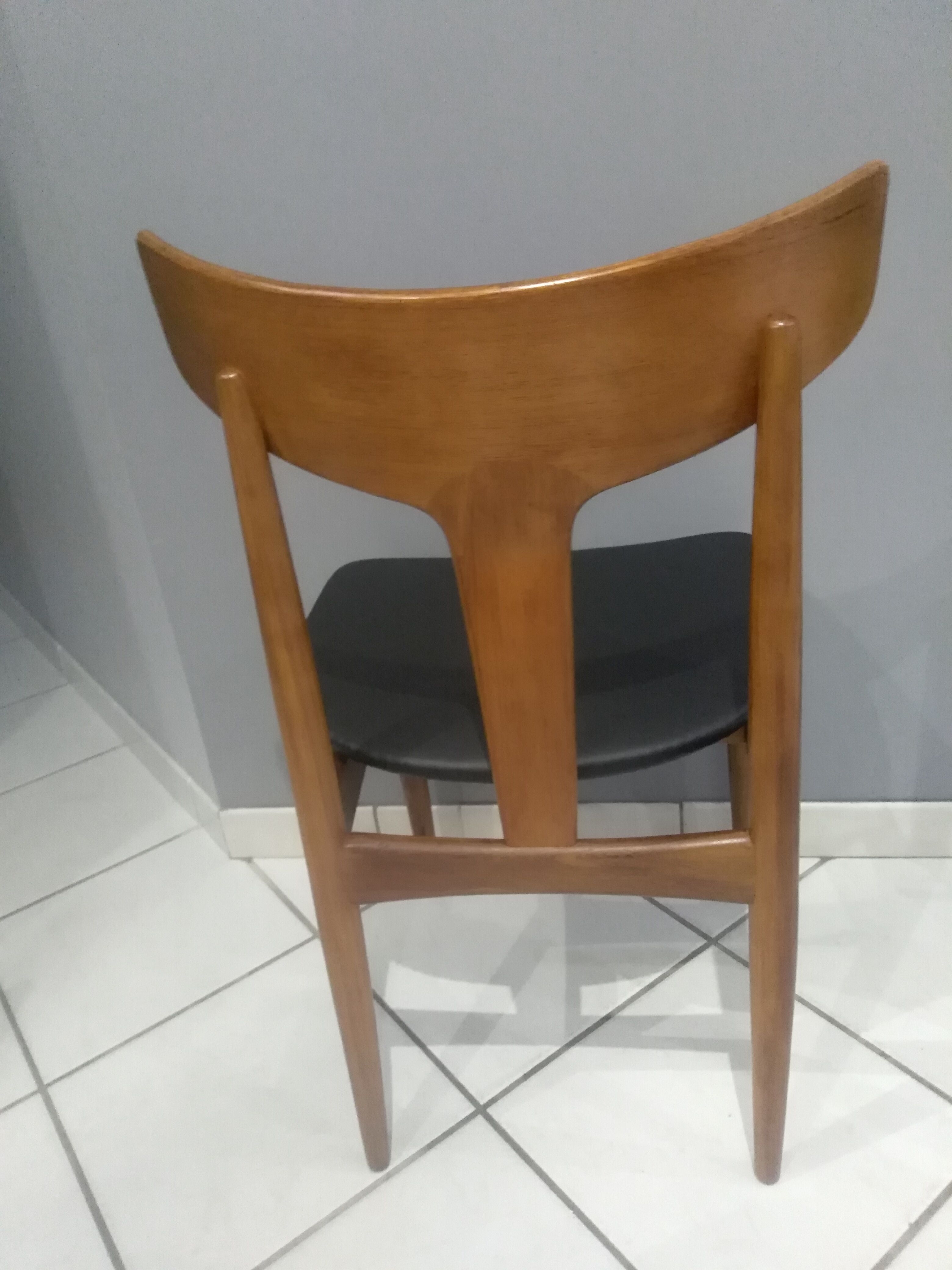 Suite of 6 scandinavian chairs teck Samcom Denmark 1960
