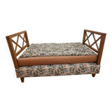 Vintage Bohemian wooden children's sofa bed bench