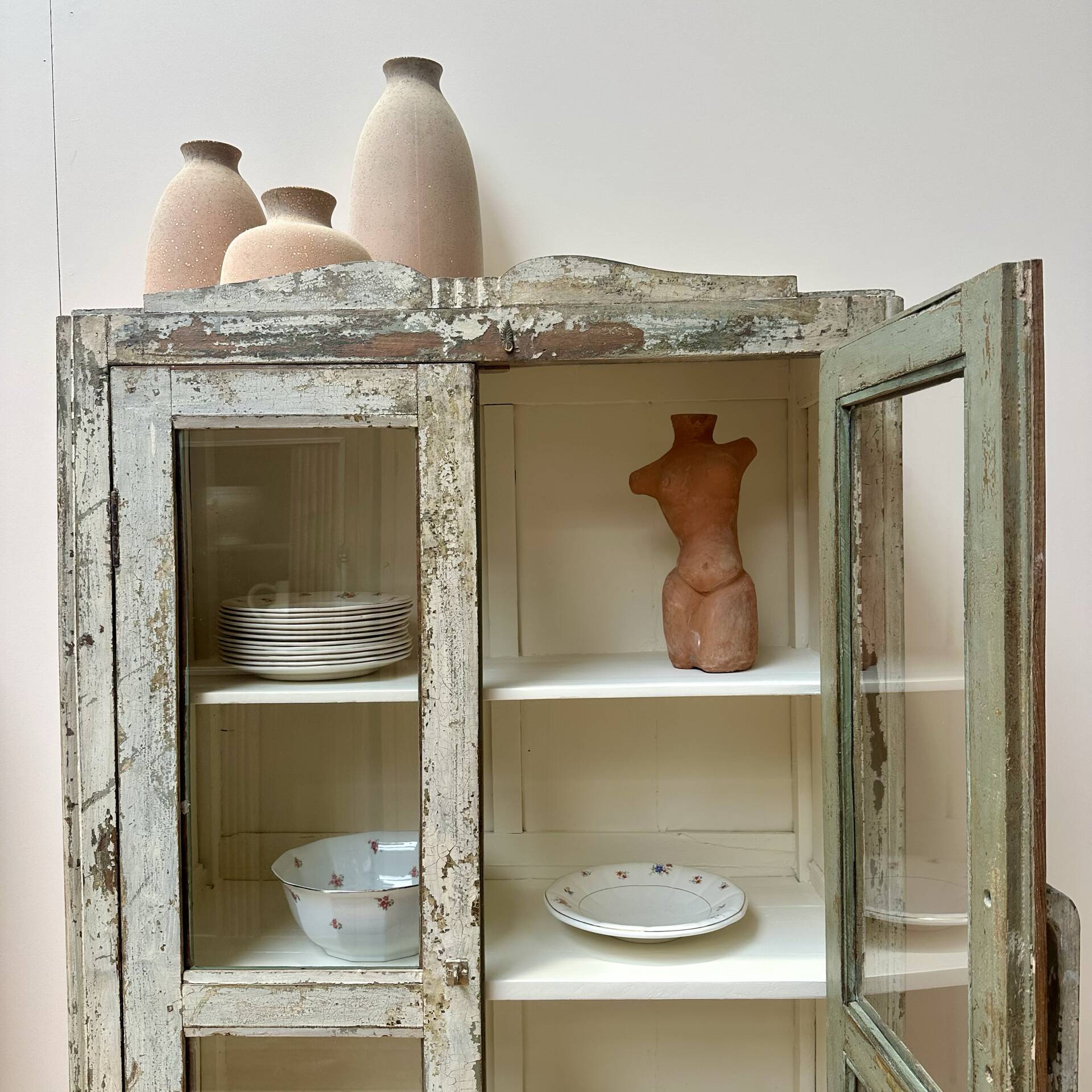 Antique glass cabinet