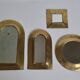 Ensemble de 4 miroirs marocains en laiton vintage 27 cm