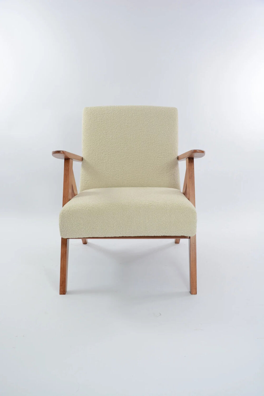 Armchair Kompas corduroy cream renovated