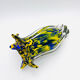 Vase Josef Hospodka Chřibská Macchia Blue Yellow Bohemian Glass 60s