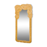 Large "leaves" mirror in rattan
