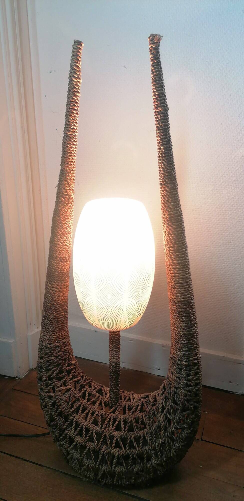 Lamp made of rope and resin - Bohemian, nautical, natural, ethnic.
