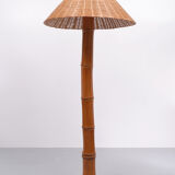 Large Real Bamboo Tiki Floor Lamp, 1980s