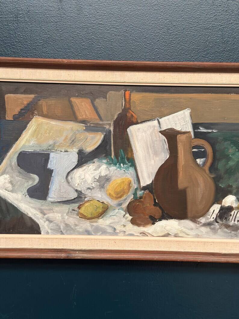 Original Swedish Oil on Canvas – “Still Life” by Inge Camill – Signed – Vintage & Framed – 57 × 34 cm (22.4" × 13.4")