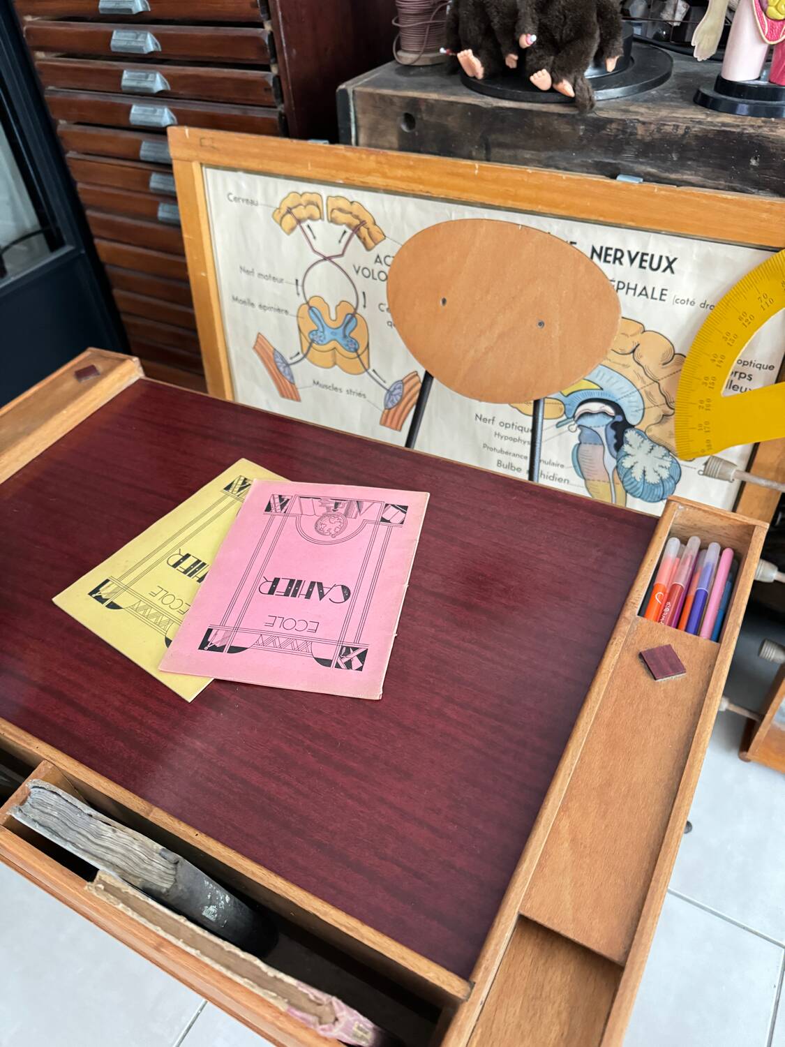 Vintage children's desk and chair set