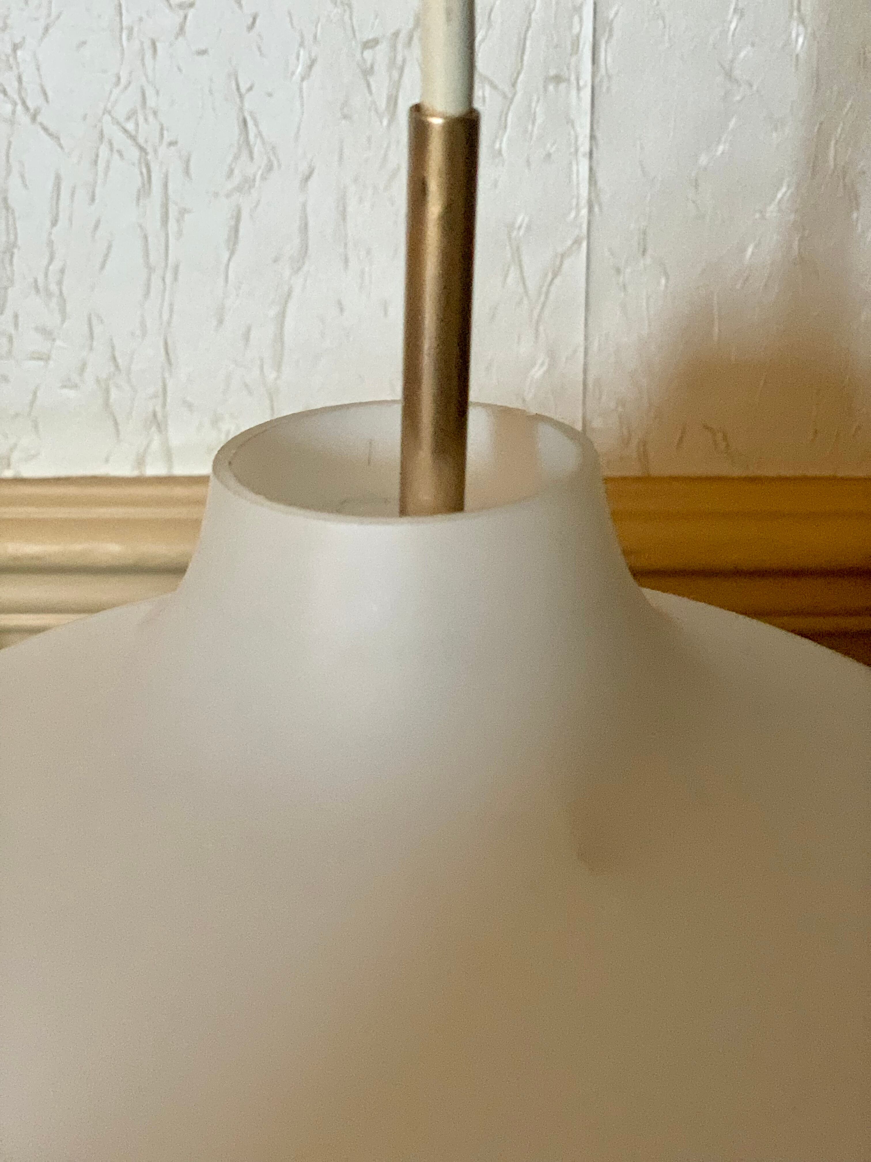Scandinavian suspension lamp vintage opaline XL Louis Poulsen 40 cm