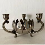 3-light candle holder and flower pick, 80s