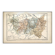 Map of the Vosges, France. Printed antiquity in 1889.