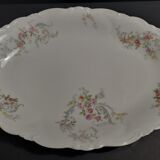 Plat de service ovale en porcelaine décor floral Charles Arhenfeldt Limoges