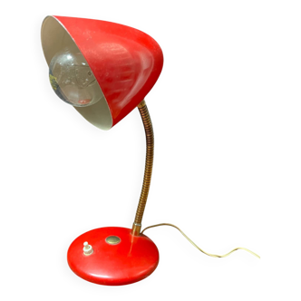 Red metal desk lamp