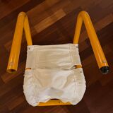 Bureau et chaise tubulaire jaune année 70's