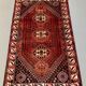 Vintage Traditional Tribal Rug 284x175 cm Wool Oriental HandMade Rug, Red Black