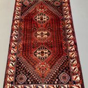 Vintage Traditional Tribal Rug 284x175 cm Wool Oriental HandMade Rug, Red Black
