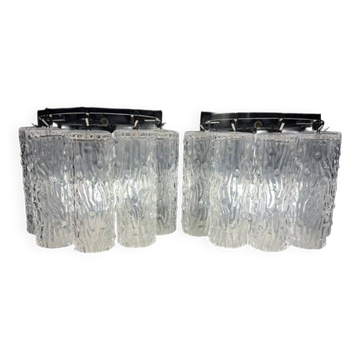 Pair of Venini Tronchi wall lights by Toni Zucherri, Italy 1970
