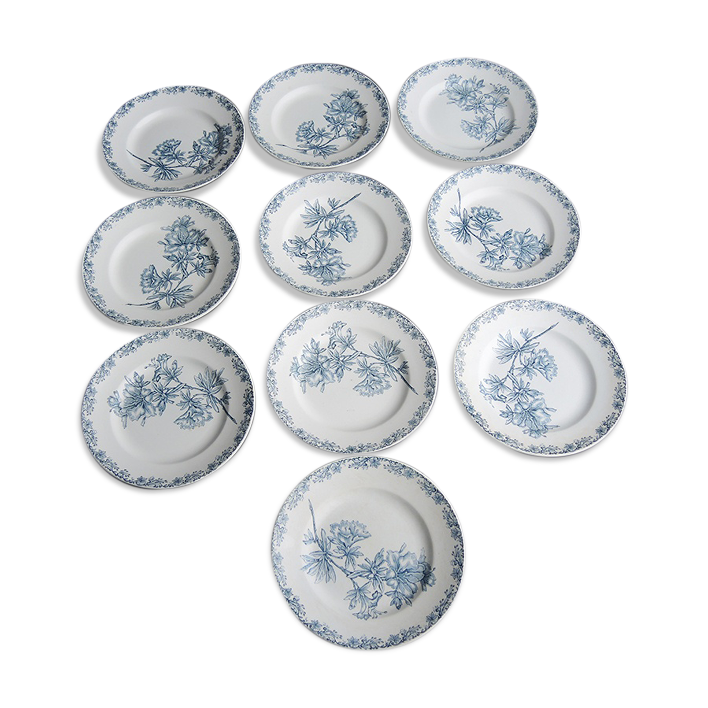10 vintage St Amand dinner plates