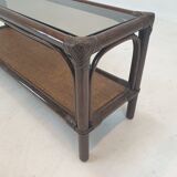 Italian Bamboo and Rattan Coffee Table, 1980s