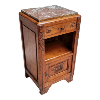 Antique sideboard nightstand oak with marble