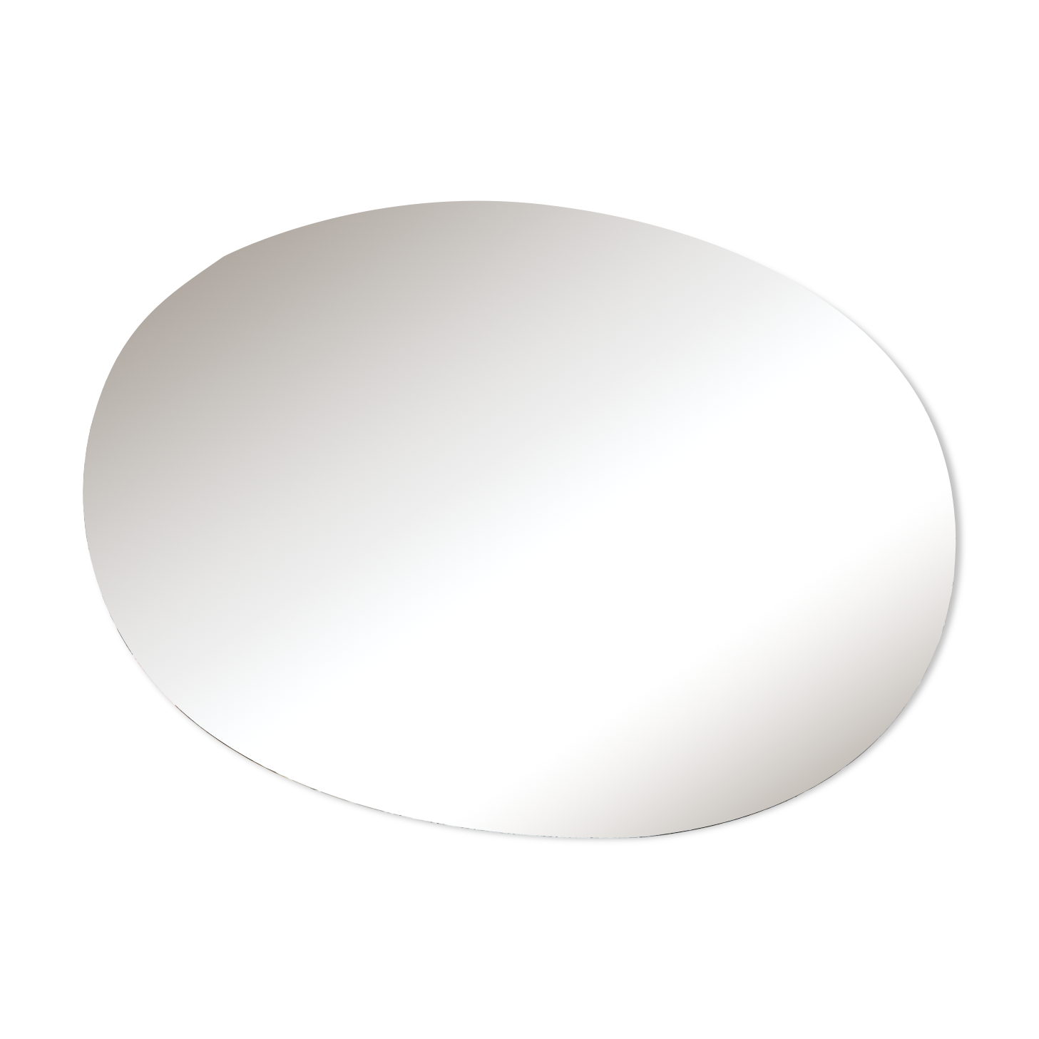 Miroir ovale en verre biseauté et ciselé