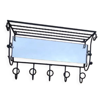 Coat rack with mirror